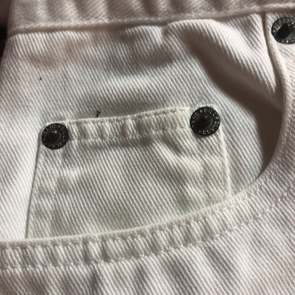 Bill Blass Women’s Denim Cropped 100% Cotton Soft White High Rise Split Hem - Picture 7 of 8